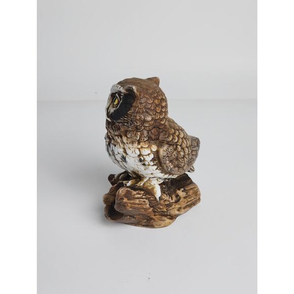 Vintage HOMCO #1114 Bisque Ceramic Porcelain Great Horned Owl Figurine - Picture 2 of 10